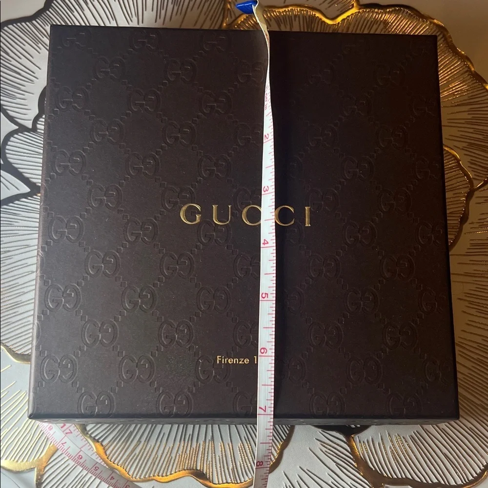 Gucci Dark Brown Belt Box with Gold Accents